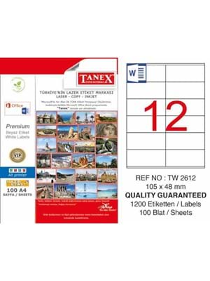 Tanex 105x48 Laser Etiket 100 Lü Tw-2612
