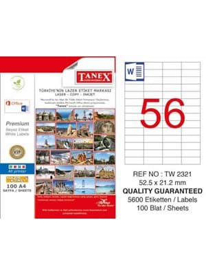 Tanex 52.5x21.2 Laser Etiket 100 Lü Tw-2321