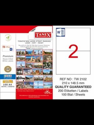 Tanex 210x148.5 Laser Etiket 100 Lü Tw-2102