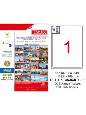 Tanex 199.6x289.1 Laser Etiket Tw-2001 100"lü