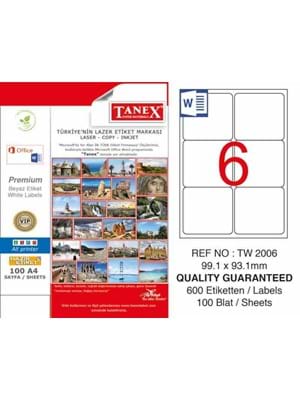 Tanex 99.1x93.1 Laser Etiket 100 Lü Tw-2006