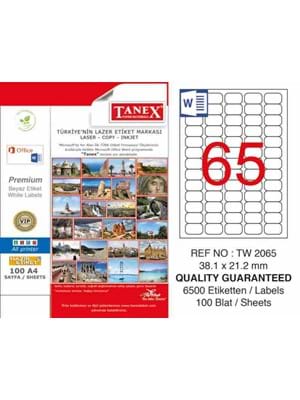 Tanex 38.1x21.2 Laser Etiket Tw-2065