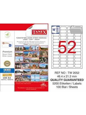 Tanex 46.4x21.2 Mm Laser Etiket 100 Lü Tw-2052