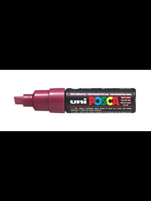 Uni Posca 8.0 Su Bazlı Poster Markörü Red Wıde Pc-8k