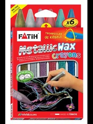 Fatih 6 Renk Metalıc Wax Crayons Boya Kısa 50180