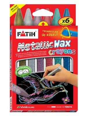 Fatih 6 Renk Metalıc Wax Crayons Boya Kısa 50180