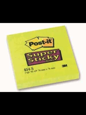 3m Post-it 76x76 Mm Yapışkanlı Not Kağıdı 90 Yp Sarı 654-s