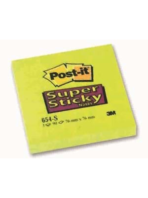 3m Post-it 76x76 Mm Yapışkanlı Not Kağıdı 90 Yp Sarı 654-s