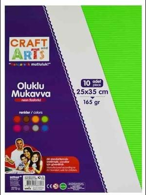 Craft Arts 25x35 Cm 165 Gr Oluklu Mukavva Fosforlu Renk Uca-60