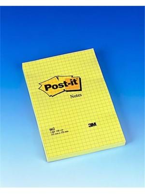 3m Post-it 102x152 Mm Yapışkanlı Not Kağıdı 100 Yp Kareli-sarı 662