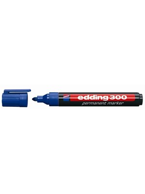 Edding E-300 Permanent Marker Kalem Mavi Yuvarlak Uç