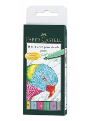 Faber Castell Çizim Kalemi Fırça Uç Pastel Renk 6 Lı 167163