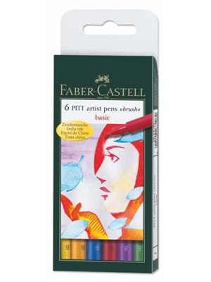 Faber Castell Pıtt Artist Pen Çizim Kalemi Fırça Uç 6 Lı Ana