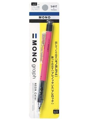 Tombow Mono Graph 0.5 Mm Shake Mekanik Versatil Kalem Neon Pink Dpa-134f Blisterli