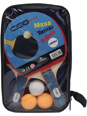 Ceo Sport Masa Tenisi Raket Seti (2 Raket+3 Top) Sp0006
