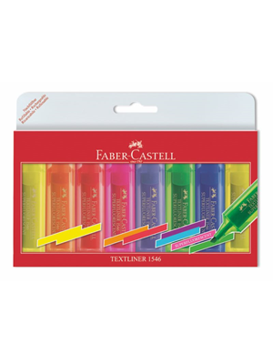 Faber Castell Fosforlu Kalem Şeffaf Kasa 8 Li Takım 154662