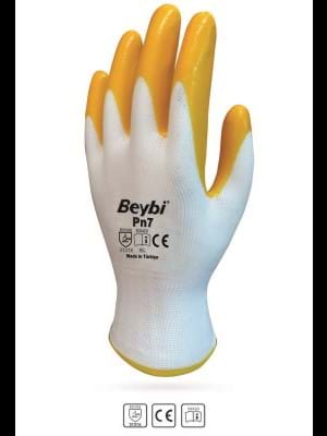 Beybi Nitril Poly Pn7 9 Beden Sarı-beyaz Eldiven