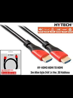 Hytech Hy-hdm3 Hdmi To Hdmi 3mt Altın Uçlu 24k 1.4
