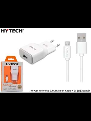 Hytech Hy-x24 Mıcro Usb 2.4a Hızlı Şarj Kablo ve Adaptör