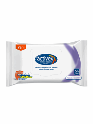 Activex Sensivite Antibakteriyel Islak Mendil 56"lı