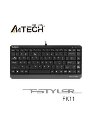 A4 Tech Fk11 Q Usb Kablolu Mm Mini Gri Siyah Klavye