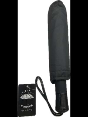 Corvus Deri Saplı Otomatik Şemsiye Siyah Cv10