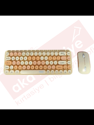 Muggle Mu-1763s Sarı Kablosuz Klavye Mouse Set