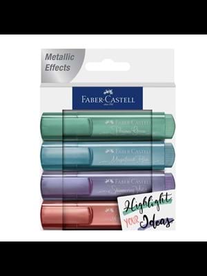 Faber Castell 1546 Fosforlu Kalem 4"lü Takım Metalik Renkler 154624