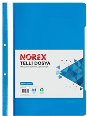 Norex A4 Telli Dosya Mavi Ul50t-130