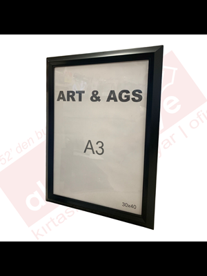 Art&ags A3 35 Mm Ahşap Görünümlü Piramit Çerçeve Siyah