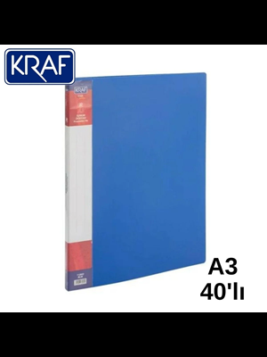 Kraf A3 Sunum Dosyası 40lı Mavi 1140a3