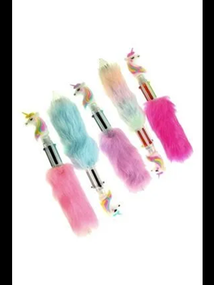 Mikro Gökkuşağı Unicorn Peluş Başlıklı Kurşun Kalem