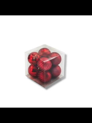 Nedi Yılbaşı Top Süs 10 Cm Kırmızı 8"li 13272