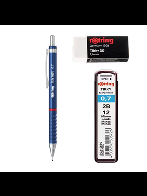 Rotring Tikky Retro Set 0.7 Versatil+min+silgi Mavi Ro-rk07
