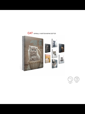 Gıpta Cats 17x24 Sert Kapak Spiralli Defter Kareli 80 Yp 7622