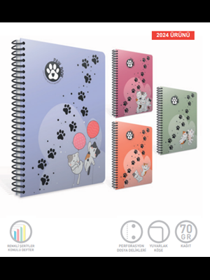 Gıpta Paw A4 Pp Kapak Spiralli Defter Kareli 80 Yp 7072