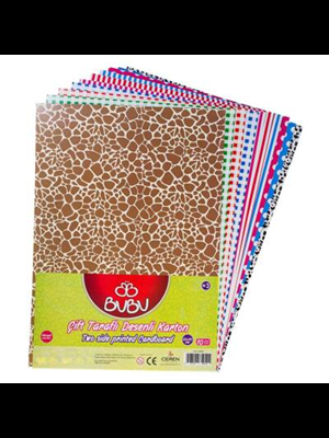 Bubu 50x70 Çift Taraflı Desenli Karton Karışık 10 Lu Fk0002