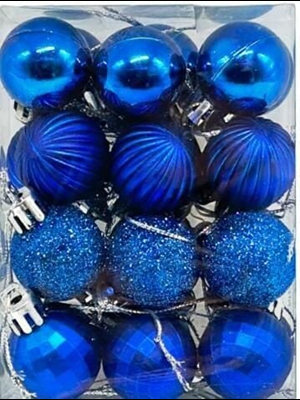 Nedi Yılbaşı Top Süs 4 Cm Mavi 24"lü 13256