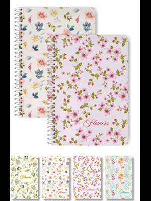 Elma Flowers 17x24 Sert Kapak Spiralli Defter Kareli 120 Ypmbh01-yhh