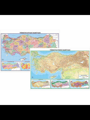 Odak 50x70 Türkiye Siyasi-fiziki Çift Taraflı Harita
