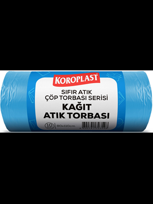 Koroplast 80x110 Cm 27 Mic 440 Gr Sıfır Atık Kağıt Atık Torbası 10"lu Mavi St01500535