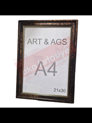 Art&ags A4 35 Mm Ahşap Çerçeve Altın Yaldızlı Kahve