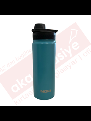Noki 540 Ml Vidalı Kapak Taşıma Kulplu Çelik Matara Turkuaz T-0126-160