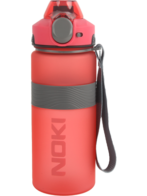 Noki 750 Ml Tritan Auto Kapak Soft Touch Silikon Bantlı Askılı Matara Kırmızı T-0121-060