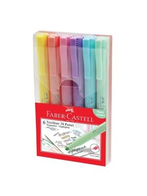 Faber Castell 38 Fosforlu Kalem 6 Renk Pastel 158218