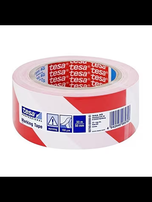 Tesa 50 Mmx33 Mt Yer İşaretleme Bantı Kırmızı-beyaz 607600092-15