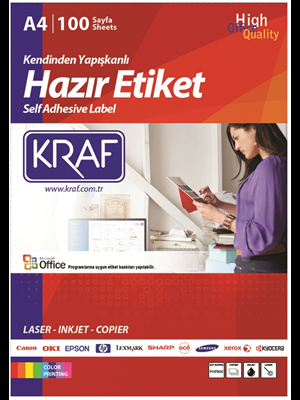 Kraf 210x297 Mm Laser Etiket 100"lü Kf-2000
