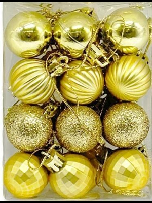 Nedi Yılbaşı Top Süs 4 Cm Altın 24"lü 13252