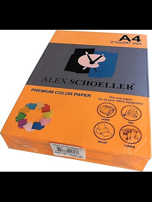 Alex Schoeller A4 75 Gr Renkli Fotokopi Kağıdı 500"lü Fosforlu Turuncu Alx-771