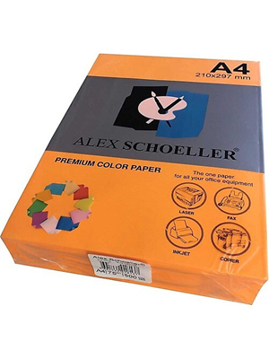 Alex Schoeller A4 75 Gr Renkli Fotokopi Kağıdı 500"lü Fosforlu Turuncu Alx-771